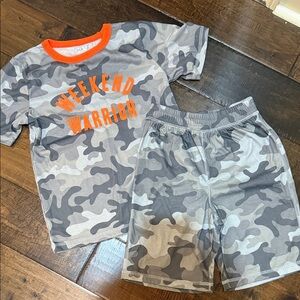 GAP Kids Gray Camouflage Pajama Set